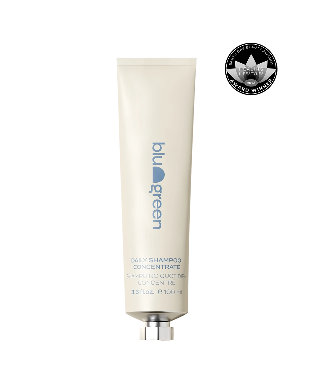 Blu & Green Daily Shampoo Concentrate. Award-winning clean shampoo in a 100ml aluminum tube