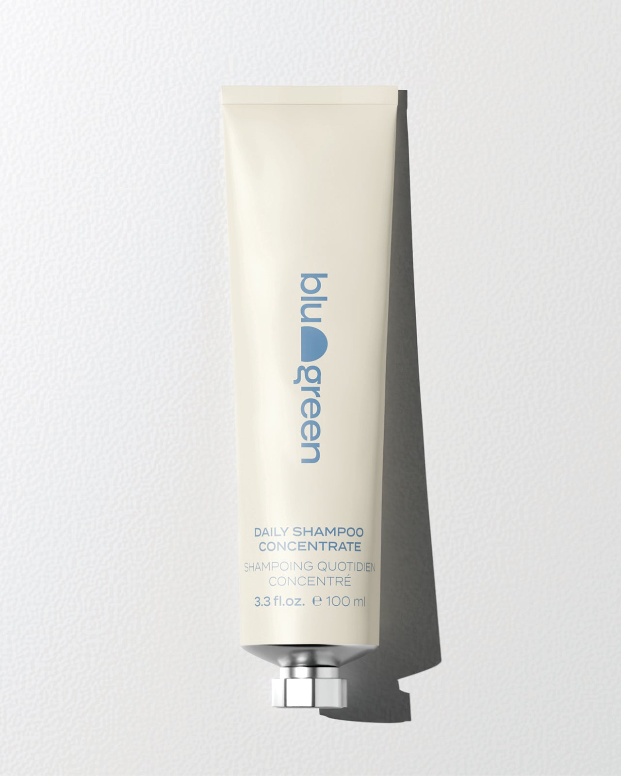 Blu & Green Daily Shampoo Concentrate in 100ml eco-friendly aluminum tube, sustainable hair care.