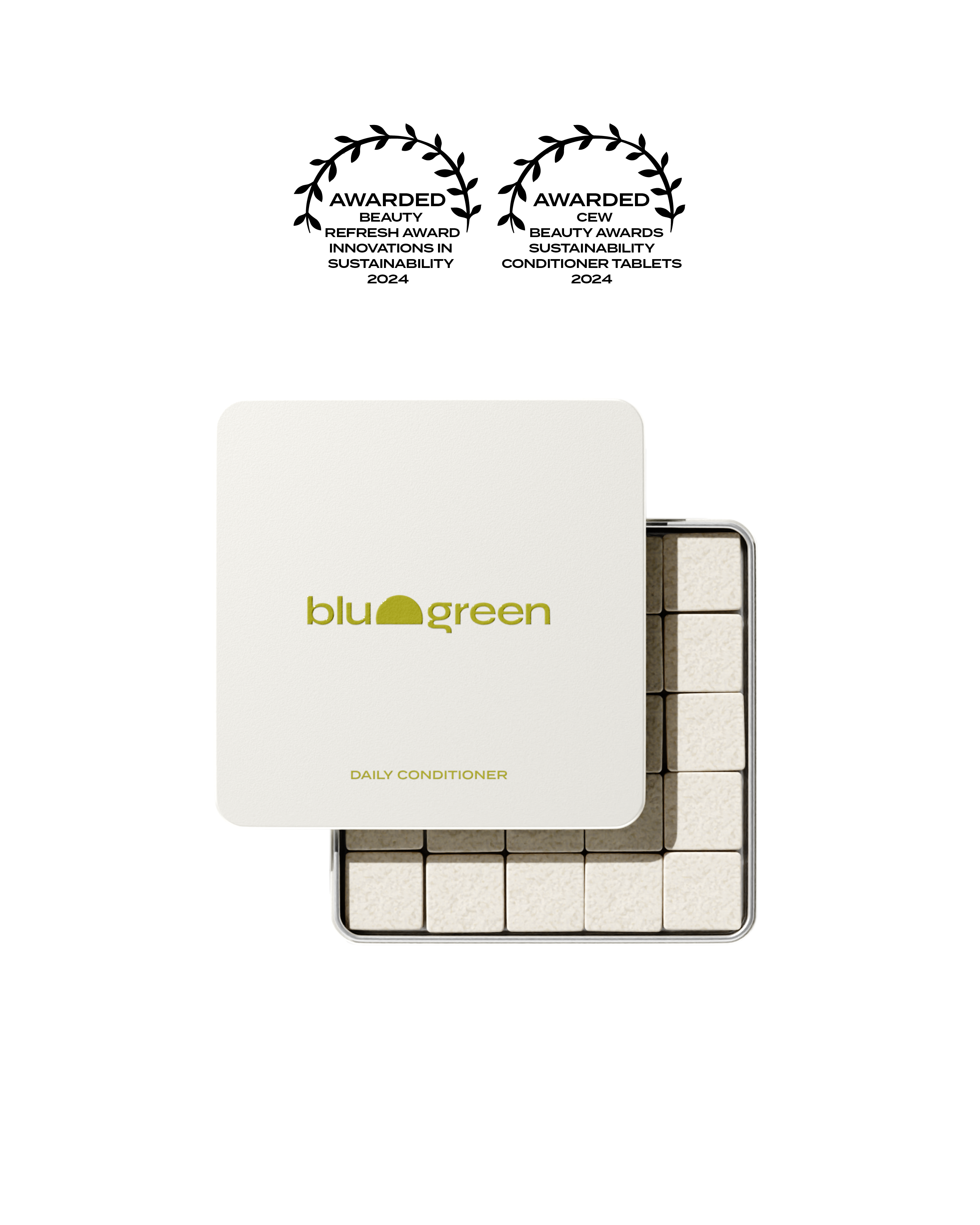Blu & Green's award-winning clean haircare Daily Conditioner Tablets