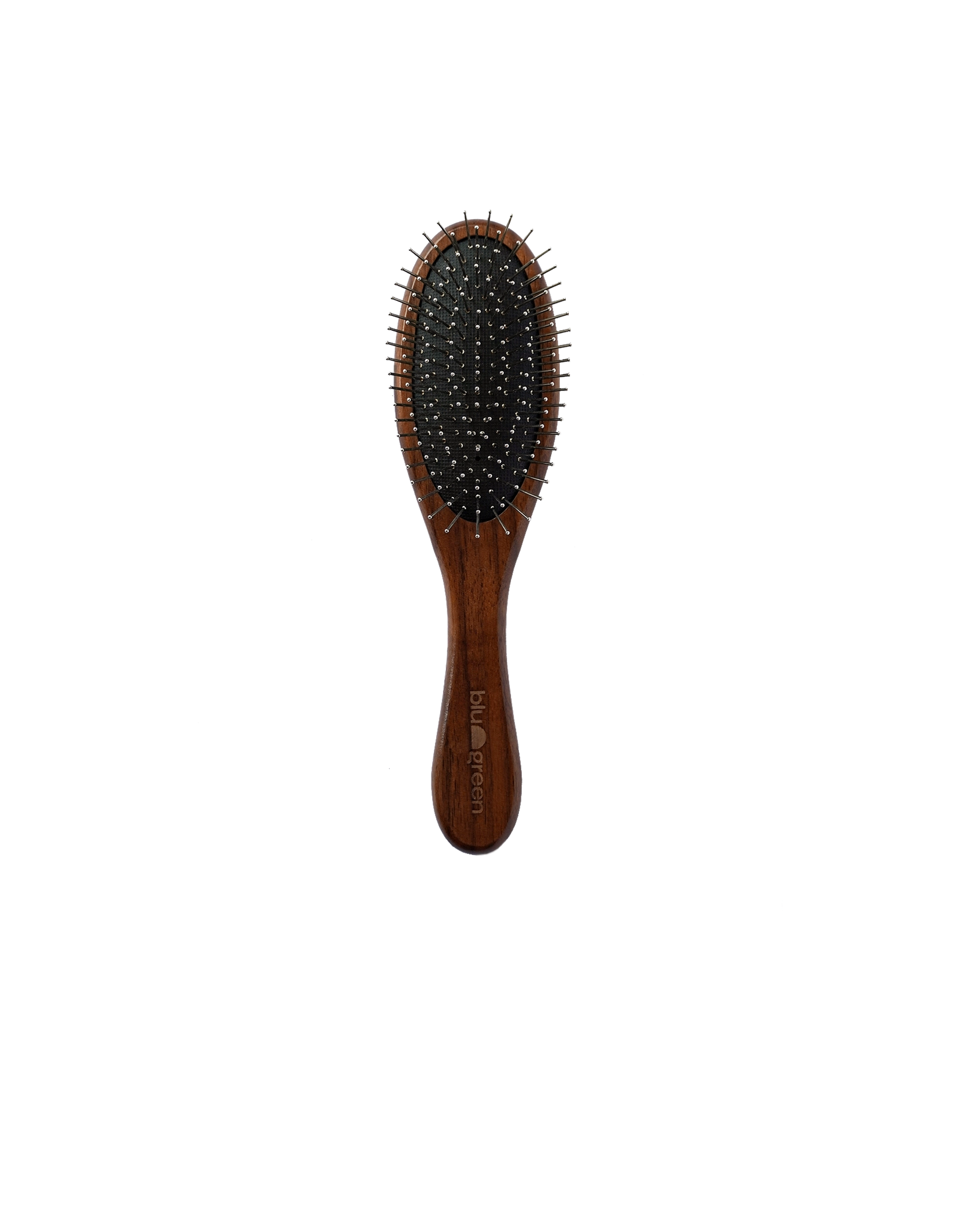 Blu & Green's sustainable Walnut Detangling Brush.