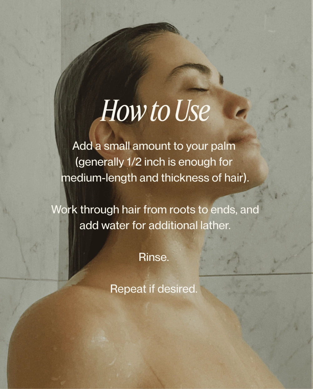 How to use Blu & Green Daily Shampoo Concentrate. Apply half inch to roots, work through hair with water for lather, rinse, and repeat