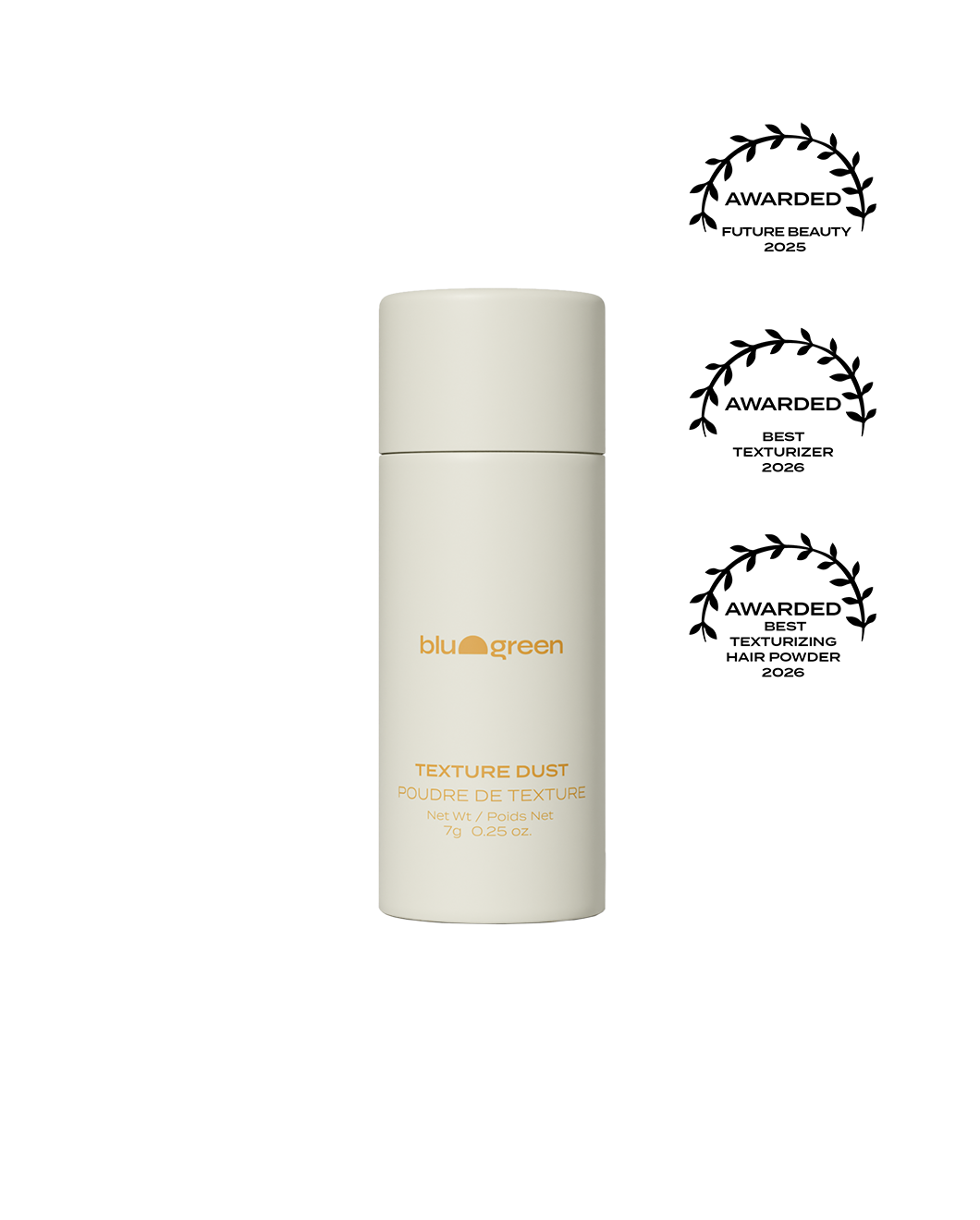 Blu & Green Texture Dust. Award-winning clean volumizing hair powder, fragrance-free, 7g