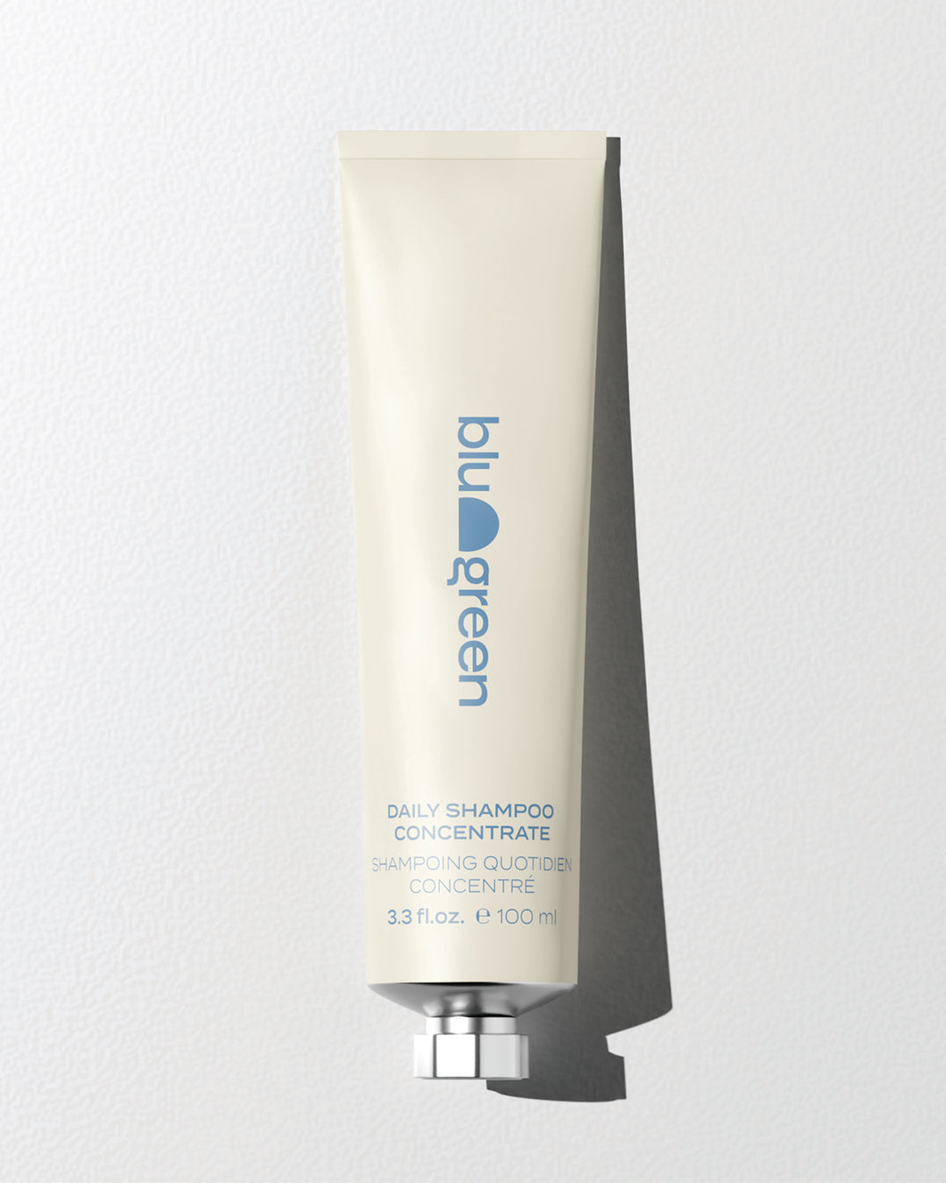 Blu & Green Daily Shampoo Concentrate in 100ml eco-friendly aluminum tube, sustainable hair care.