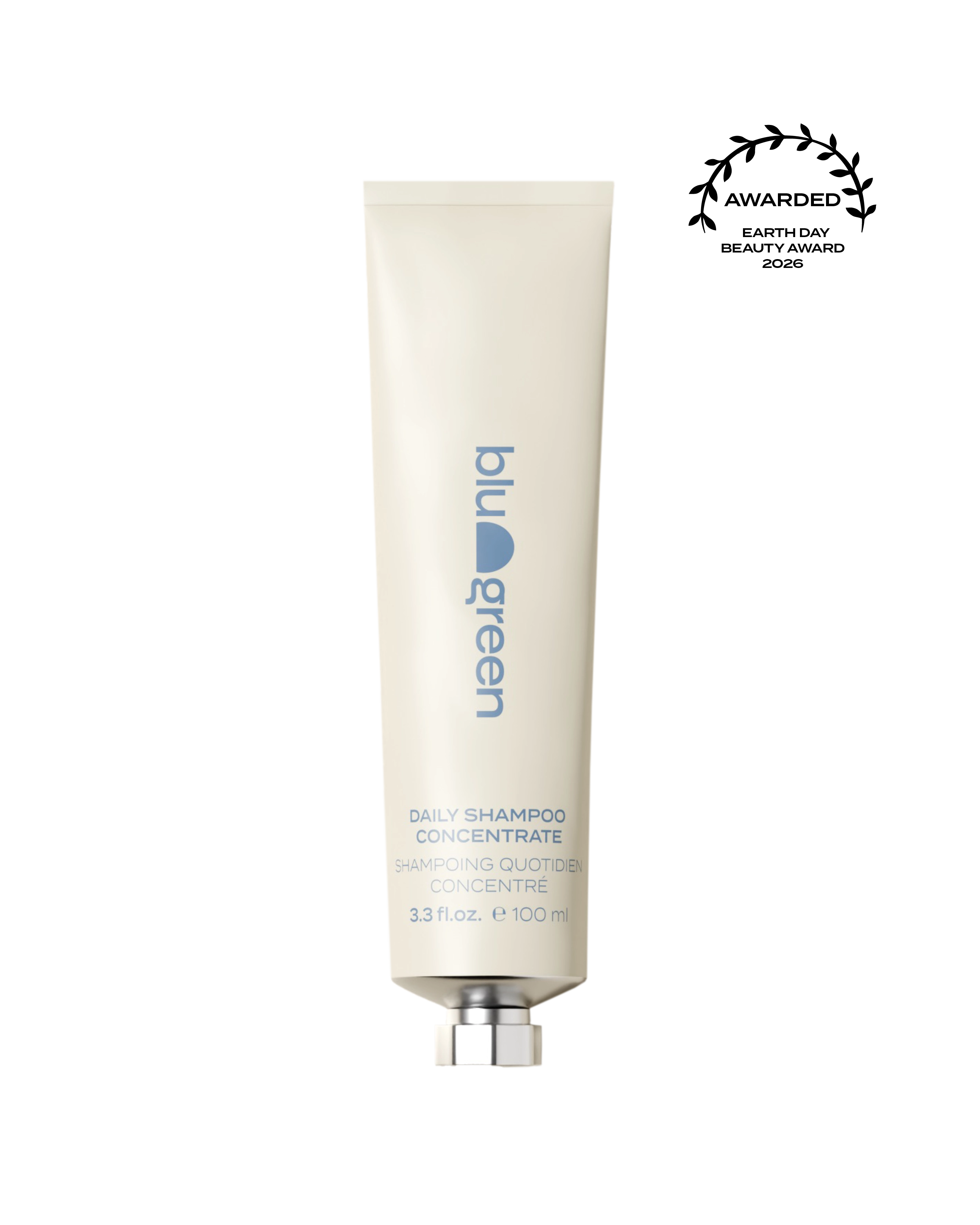 Blu & Green Daily Shampoo Concentrate. Award-winning clean shampoo in a 100ml aluminum tube