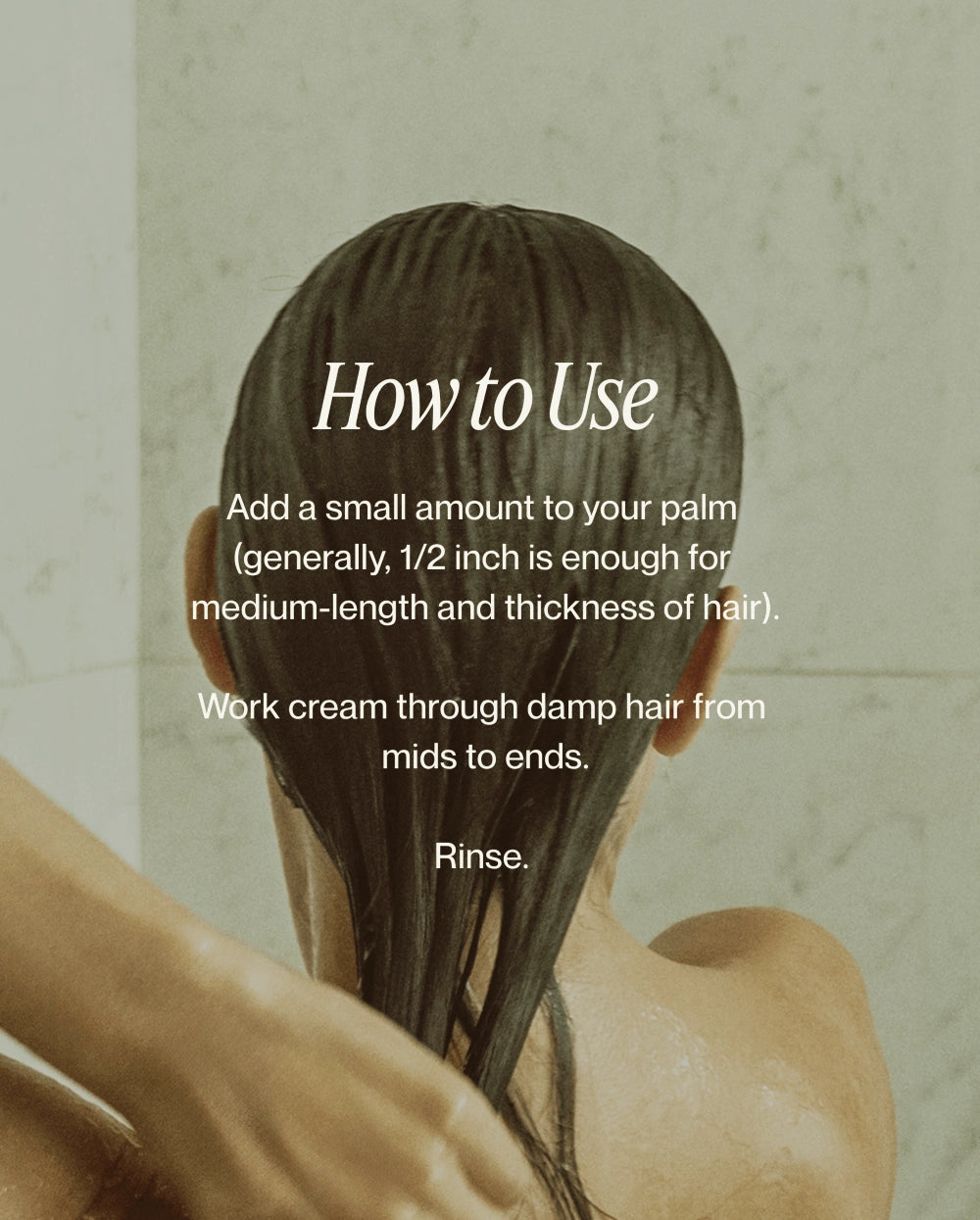 Step-by-step how to use guide for Blu & Green's Daily Conditioner Concentrate.